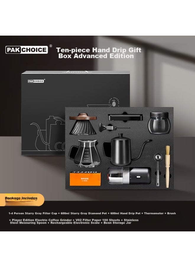 Pakchoice Pour-over Coffee Maker Set, Hand Grinder Coffee Machine, Manual Coffee Grinder Set, Home Use Pour-over Coffee Equipment Gift Box Set - Image 1