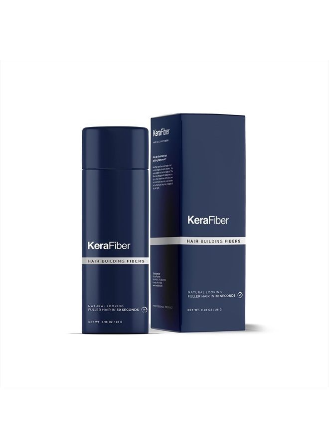 KeraFiber Hair Building Fibres - Natural Keratin Hair thickener Fibres, Hair Powder for Men and Women, Full Head of Hair in 30 Seconds-Hair Fibres Black - Image 1