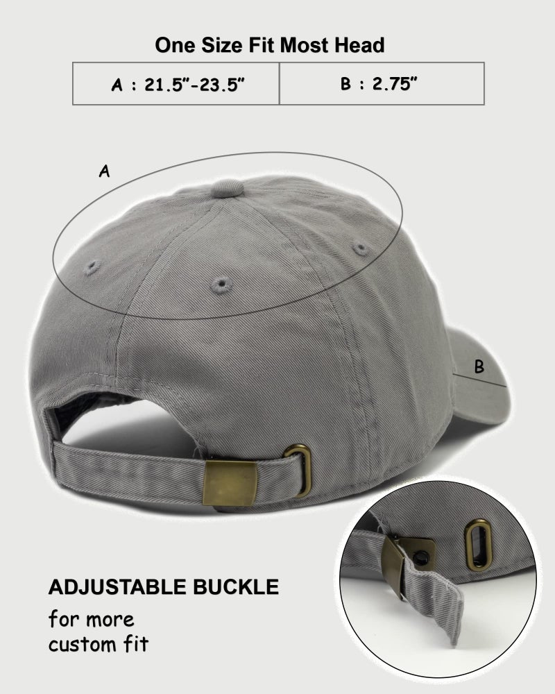 Utmost Unisex Classic Low Profile Cotton Baseball Cap Plain Blank Camoflauge Soft Unconstructed Adjustable Size Dad Hat (Grey) - Image 2