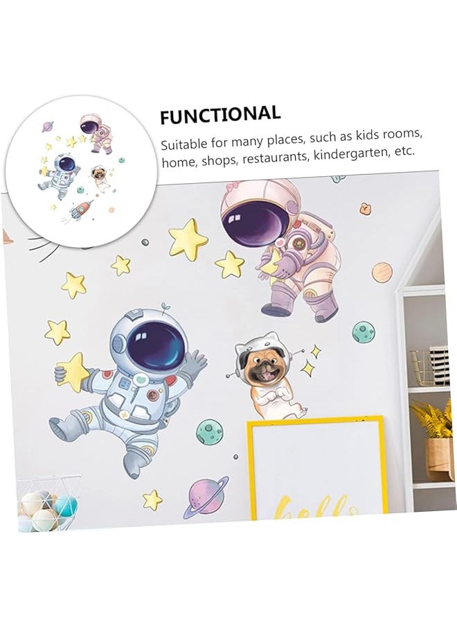 erorex Astronaut Wall Stickers Rocket Star Wall Decals Boy Stickers Space Themed Wall Decals For Kids Baby Boy Nursery Living Room Bedroom Children'S Room Art Decorations  - Image 5