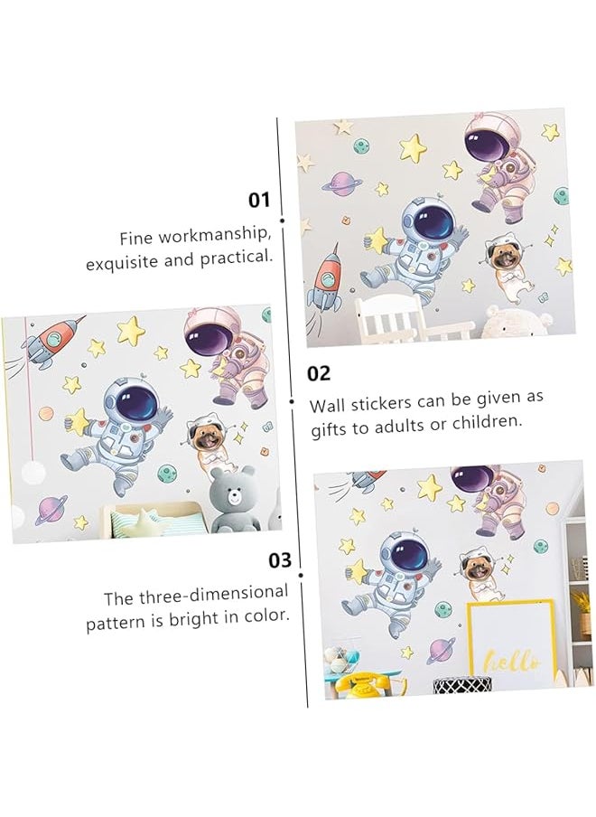erorex Astronaut Wall Stickers Rocket Star Wall Decals Boy Stickers Space Themed Wall Decals For Kids Baby Boy Nursery Living Room Bedroom Children'S Room Art Decorations  - Image 4