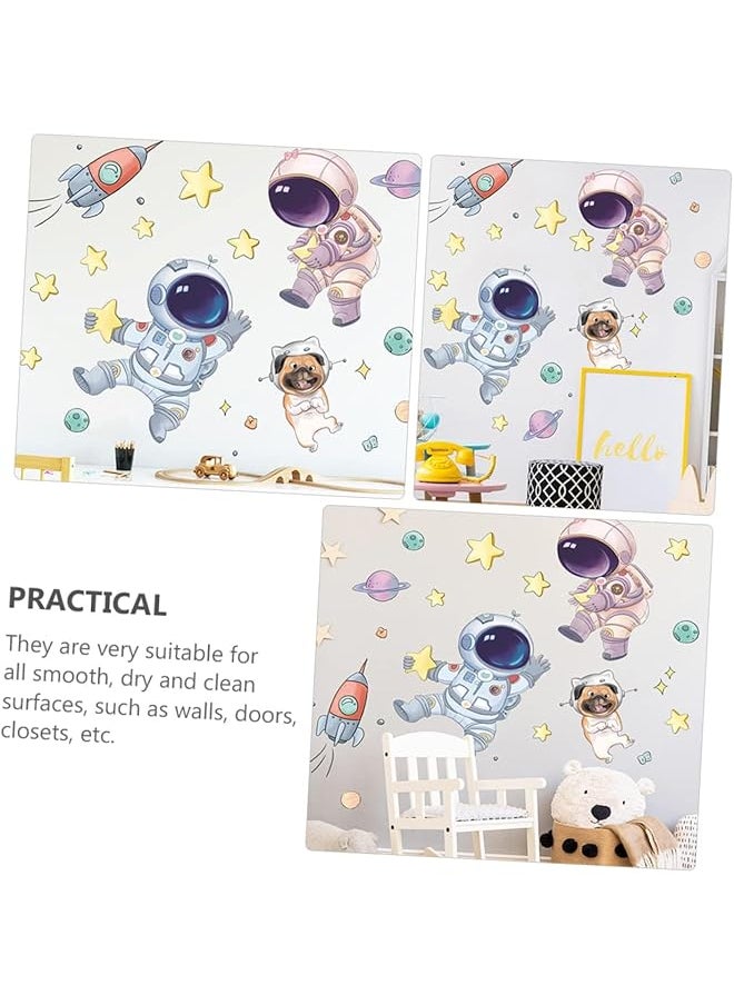 erorex Astronaut Wall Stickers Rocket Star Wall Decals Boy Stickers Space Themed Wall Decals For Kids Baby Boy Nursery Living Room Bedroom Children'S Room Art Decorations  - Image 3