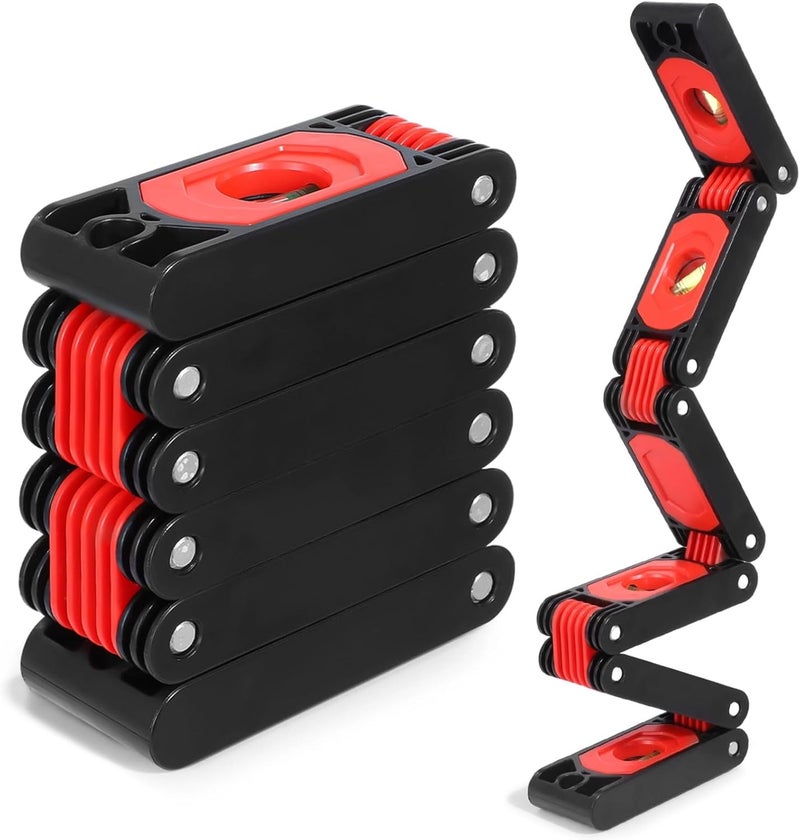 Leveling Tool Multi-Function, Foldable Level Tool With Strong Attachment, Abs Shell, 180/90/45 Degree Bubbles, 28.3 In Unfolded Portable Woodworking Level Tool - Image 1