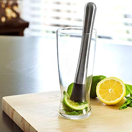 HAINE Barware 4 Pieces Bar Set of Double Wall Ice Bucket, Ice Tong, Measurement Jig and Muddler, Stainless Steel - Image 4