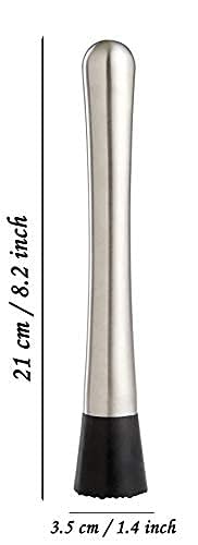 HAINE Barware 4 Pieces Bar Set of Double Wall Ice Bucket, Ice Tong, Measurement Jig and Muddler, Stainless Steel - Image 3