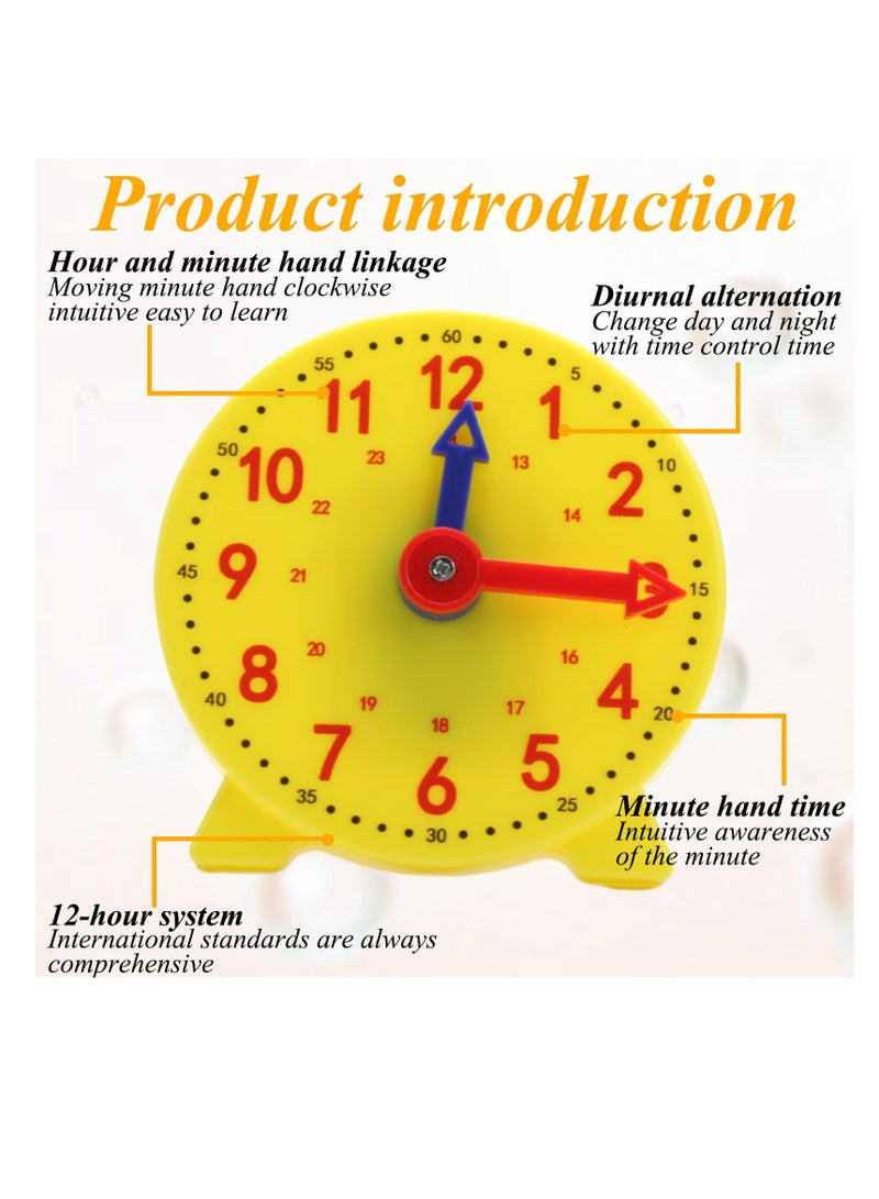 SUNSAR 24-Hour Teaching Clock for Children - Colorful Educational Time Learning Clock with Graphics - 10cm - Image 2