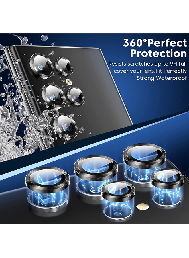 Rock Pow 5+5 PCS for Samsung Galaxy S23 Ultra Camera Lens Protector Keep Lens Original Design 9H Tempered Glass Metal Ring Camera Cover Screen Protector Case Friendly Night Shot Mode HD Clear - Image 5