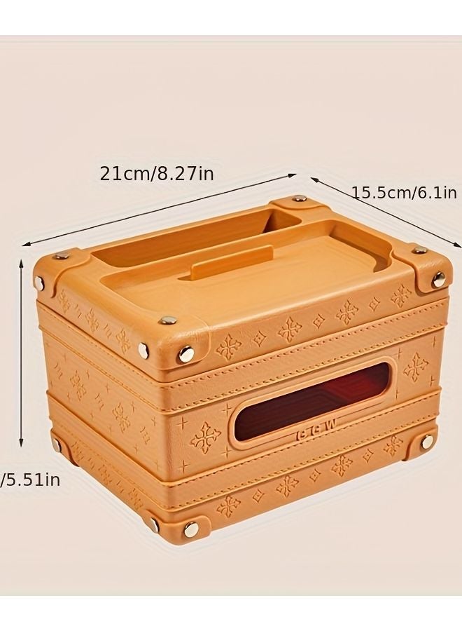 Milkshake White Tissue Box Holder With Remote Control Storage Multifunctional Decorative Plastic Organizer - Image 4