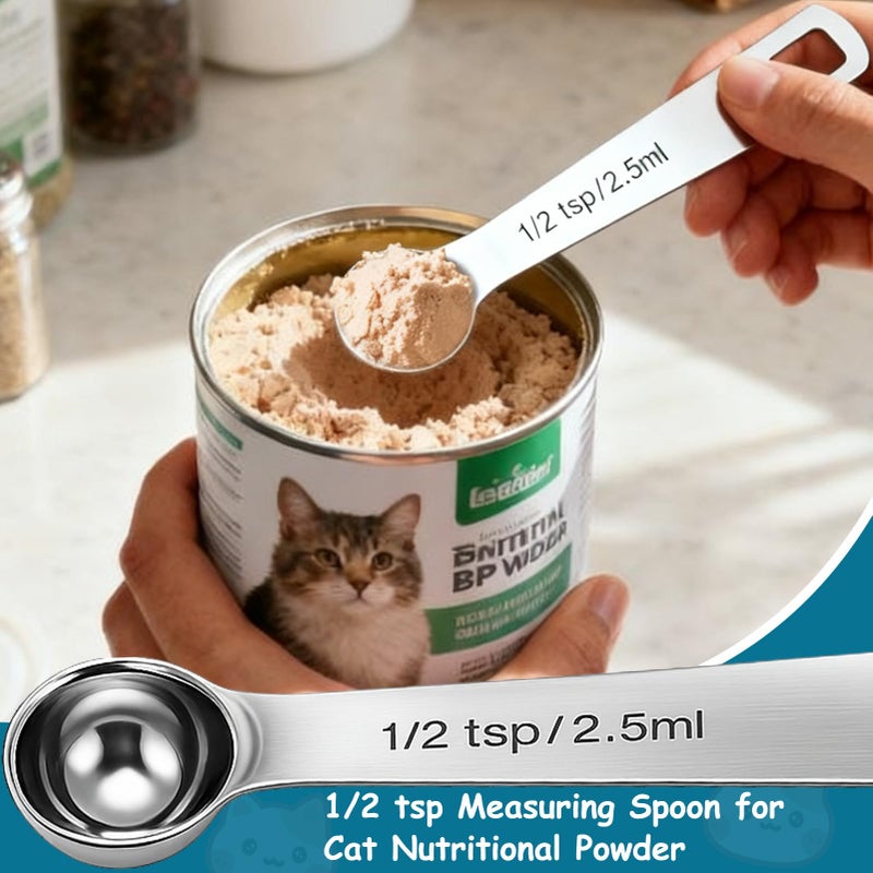 AIERSA Cat Food Can Lid Set, Includes Treat Squeeze Spoon for Wet Food, Silicone Cans Covers, Cat Can Opener with Spatula, Freeze Dried Snacks Clip, Nutritional Supplements Measuring Spoon - Image 5