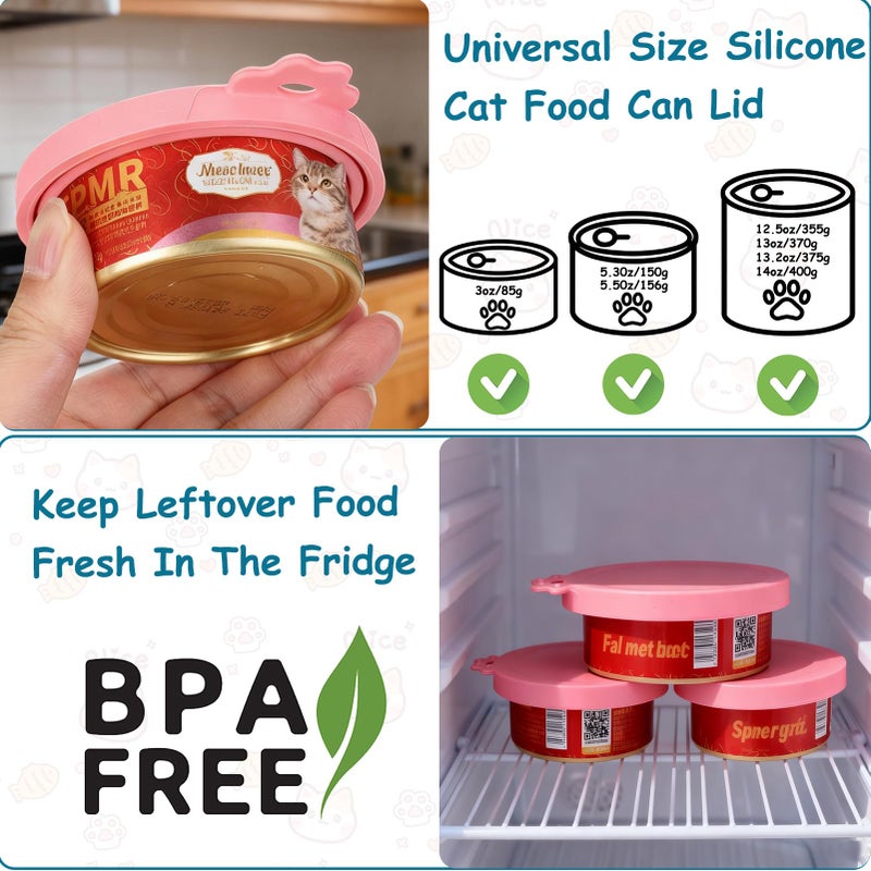 AIERSA Cat Food Can Lid Set, Includes Treat Squeeze Spoon for Wet Food, Silicone Cans Covers, Cat Can Opener with Spatula, Freeze Dried Snacks Clip, Nutritional Supplements Measuring Spoon - Image 3
