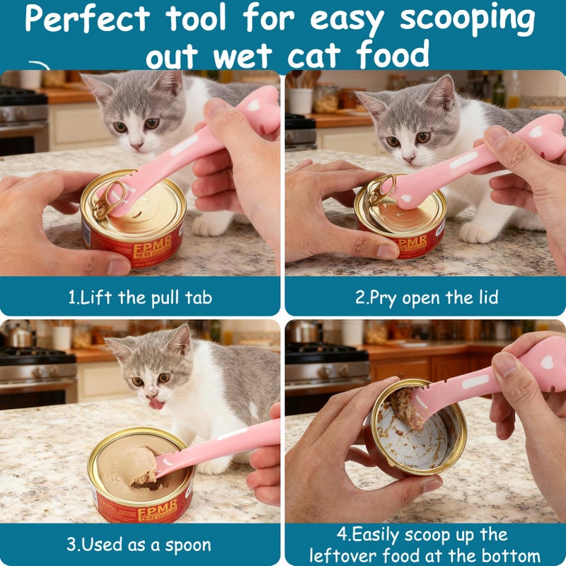 AIERSA Cat Food Can Lid Set, Includes Treat Squeeze Spoon for Wet Food, Silicone Cans Covers, Cat Can Opener with Spatula, Freeze Dried Snacks Clip, Nutritional Supplements Measuring Spoon - Image 4