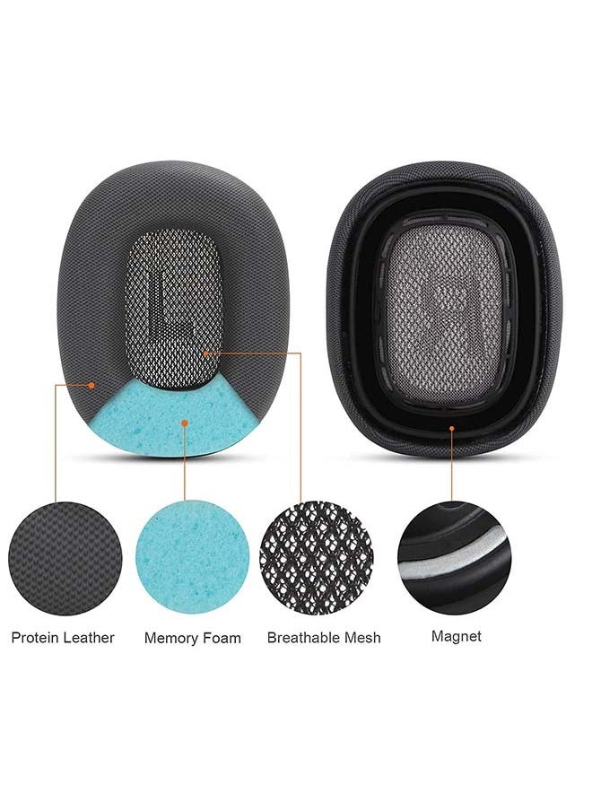 Generic - Ear Cushions for AirPods Max Headphones Earpads Replacement Ear Pad Covers Earmuffs with Protein Leather, Memory Foam and Magnet Black - Image 1