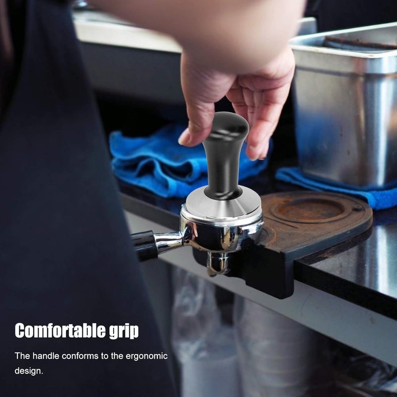 comfrt 58mm Espresso Coffee Tamper, Stainless Steel Flat Base Tamper for Espresso Machine (Black) - Image 3