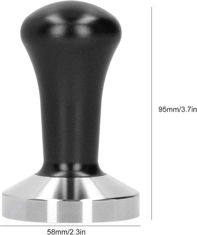 comfrt 58mm Espresso Coffee Tamper, Stainless Steel Flat Base Tamper for Espresso Machine (Black) - Image 4