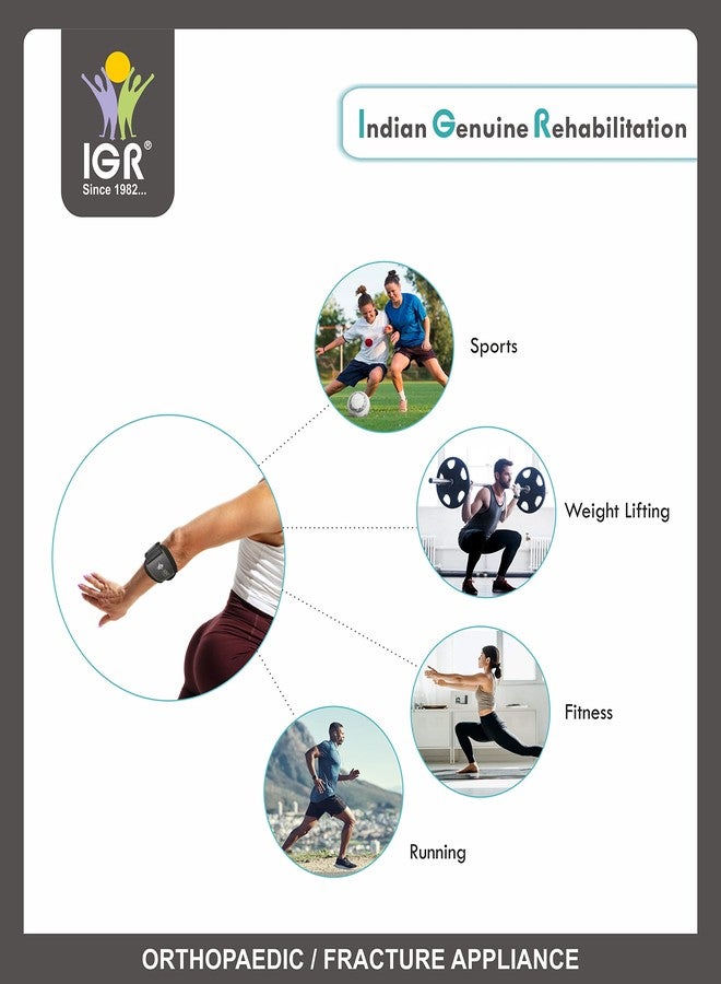 IGR رباط دعم الكوع من IGR للتنس لتخفيف الألم | قابل للتعديل مع وسادة ضغط، حزام دعم الكوع للتمارين الرياضية، مثالي للرجال والنساء، رفع الأثقال، الكرة الطائرة وغيرها من الرياضات - مناسب لجميع أنواع الرياضات - Image 4