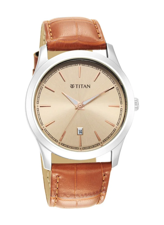 تيتان Leather Analog Wrist Watch 1823SL04