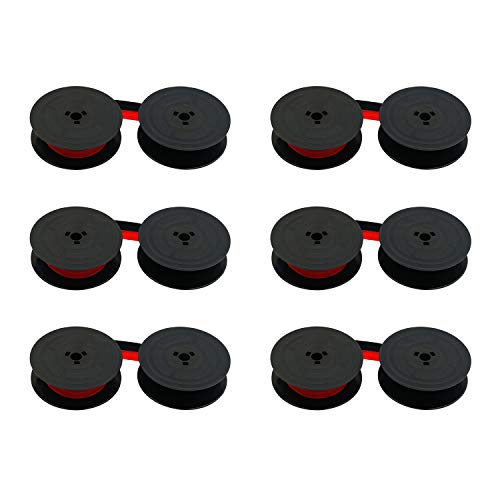 Printerfield 6 Pack Compatible Typewriter Ink Ribbon for Olivetti GR.4/GR.8 - Black&Red - Image 1