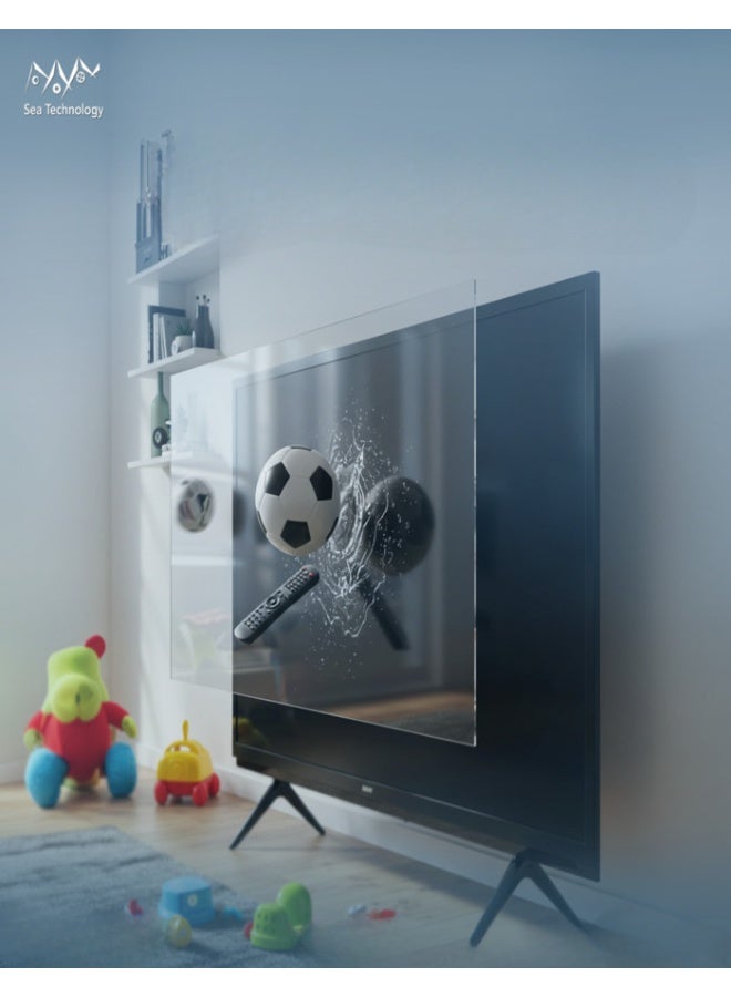Sea Technology 65 Inch Tv Screen Protector, Made of Solid Acrylic Material with a Thickness of 3 mm, Anti Blue light, Anti Scratches, Guard against Radiation, Compatible with all Types of Tv screens - Image 2