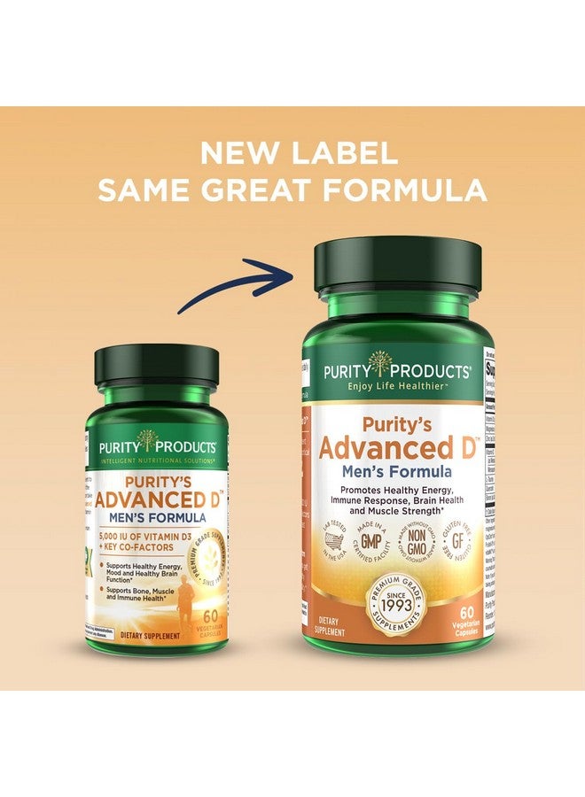 Purity Products Dr. Cannell's Advanced Vitamin D Men's Formula Packed with Vitamin D, Vitamin K2, Zinc, Magnesium Citrate, Boron and Taurine - 60 Vegetarian Capsules - Image 3
