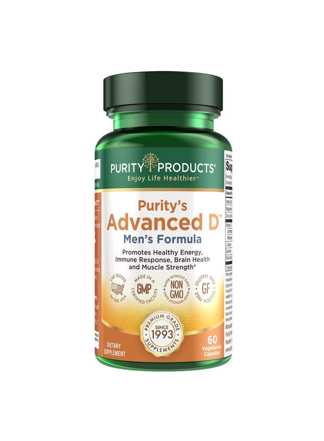 Purity Products Dr. Cannell's Advanced Vitamin D Men's Formula Packed with Vitamin D, Vitamin K2, Zinc, Magnesium Citrate, Boron and Taurine - 60 Vegetarian Capsules - Image 1