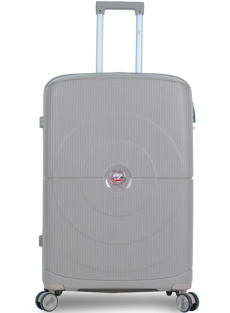 MNUK PREMIO 28inch Luggage| Polypropylene (PP) Hardside Luggage Trolley|Double 360° 4 Wheeler| Large-28 Inch|Champagne