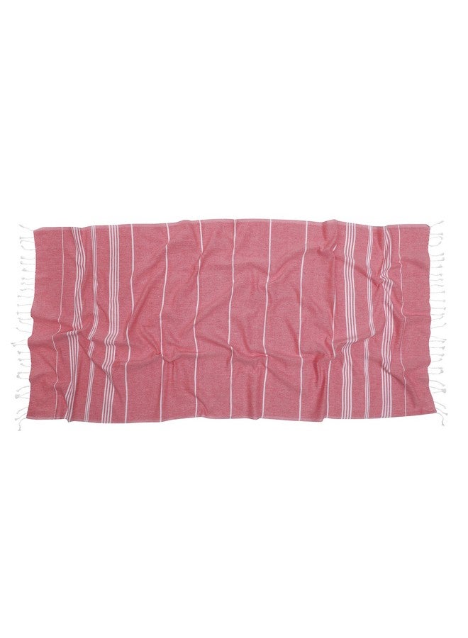 HABER Extra Large 100% Cotton Bath Towel, Size 94 X 178 cm, Quick Absorption and Faster Drying Towel - Ideal for Bath, Beach, Travel, Pool, Yoga (Pack of 1, XL Size, Red) - Image 2
