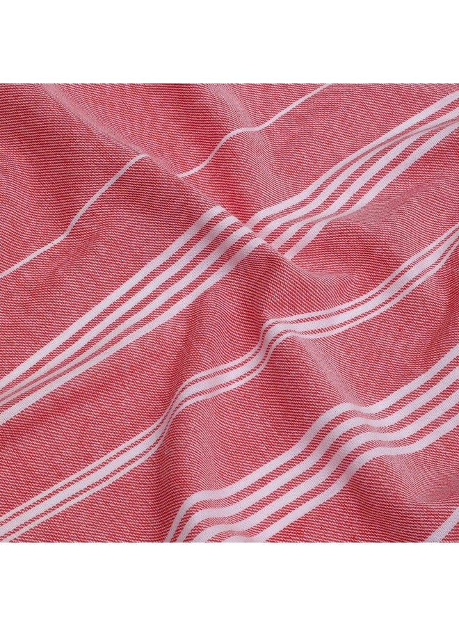 HABER Extra Large 100% Cotton Bath Towel, Size 94 X 178 cm, Quick Absorption and Faster Drying Towel - Ideal for Bath, Beach, Travel, Pool, Yoga (Pack of 1, XL Size, Red) - Image 3