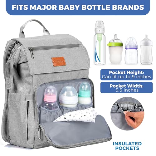 PILLANI Baby Diaper Bag Backpack - Large Bag for Boys & Girls, Waterproof Diaper Backpack - Travel Diaper Bags w/Changing Pad, Baby Registry Search & Shower Gifts - Essentials Must Haves Newborn Stuff - Image 4