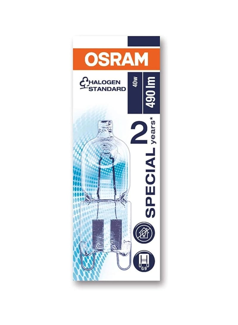 Osram Halopin Standard 230 V Halogen Lamps - 40W, 66740 Base G9 - Warm White, 2700k - 510 lm - Image 2