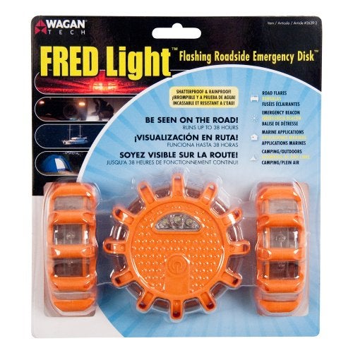 Wagan EL2639-3 FRED Flashing Roadside Emergency Disc LED Flare 9 Flash Modes for Roadside Security, Warning Flashing with Magnet and Hook for Vehicles and Boats - Image 2