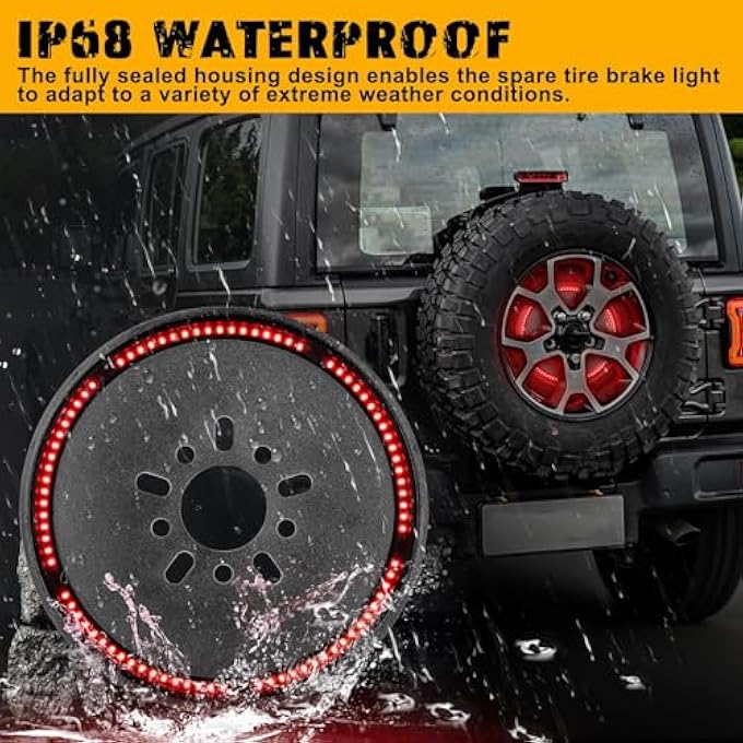 Chelhead Plug And Play Spare Tire Brake Light Compatible With Wrangler Jl Jlu 20182023 Plug And Play 3Rd Third Brake Light Led Rear Wheel Light Red Light - Image 5