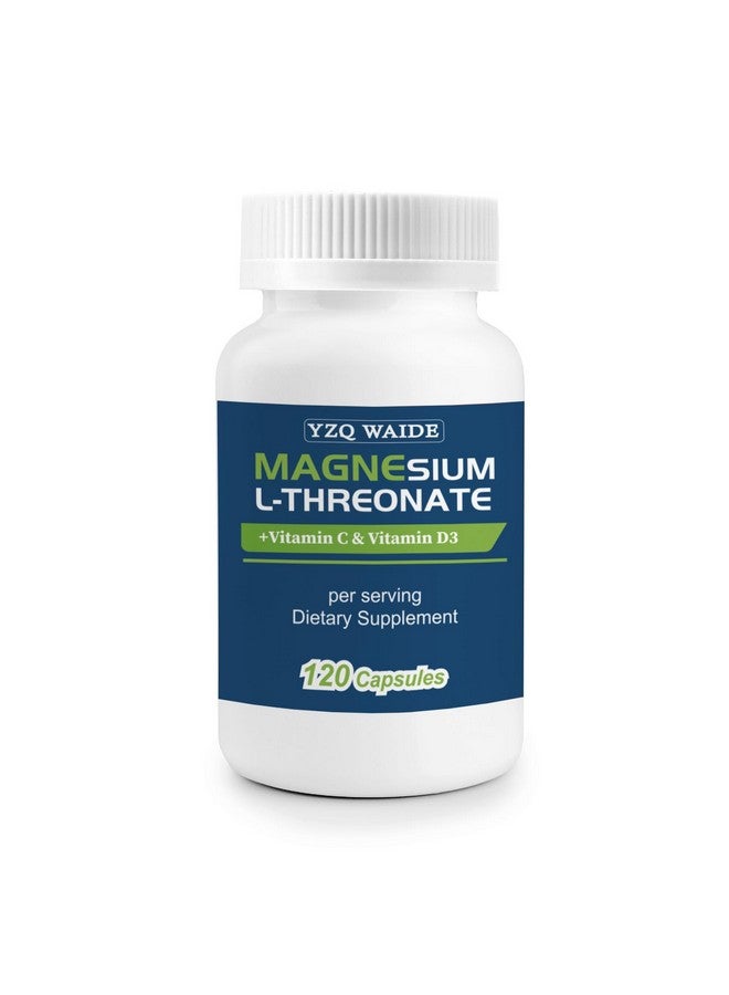Magnesium L-Threonate Supplement 120 Capsules, 2000 mg Magnesium Threonate with Vitamin C & D3, High Absorption for Sleep, Cognition and Energy Support, Non-GMO(60 Days Supply) - Image 1