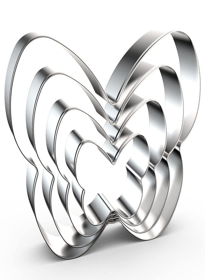 QAAQS Butterfly Cookie Cutter Set in Assorted Sizes - 5 Inch, 4 Inch, 3 Inch, 2 Inch - 4 Piece - Stainelss Steel - Image 1