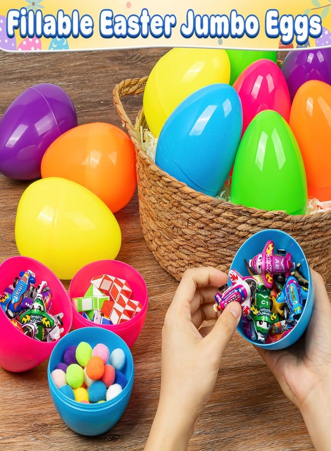 BainGesk 24 PCS 6" Jumbo Easter Eggs, Basket Stuffers Fillers, Plastic Easter Eggs for Hunt, Large Empty Eggs Fillable with Candy, Toys, Easter Decorations, Easter Party Favor - Image 3