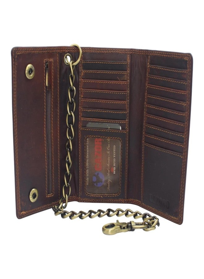 Ciana Genuine Leather Long Wallet for Men's - Trifold & Check book Wallet - Slim Wallet RFID Blocking and Credit Card Holder with Multiple Card Slots, Stylish & Durable Zipper Coin Pocket - Image 1