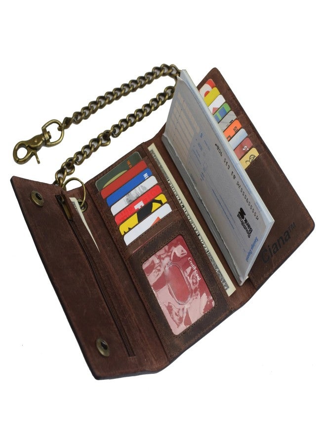 Ciana Genuine Leather Long Wallet for Men's - Trifold & Check book Wallet - Slim Wallet RFID Blocking and Credit Card Holder with Multiple Card Slots, Stylish & Durable Zipper Coin Pocket - Image 3