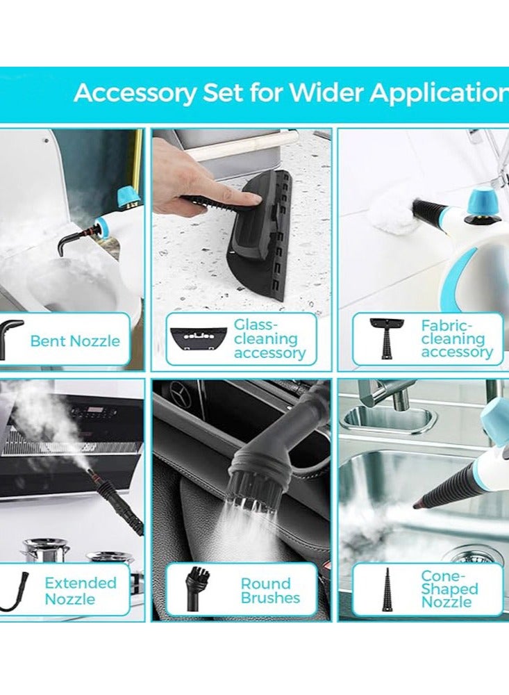 جوشبيرغ منظف ​​بخاري، منظف بخاري محمول متعدد الأسطح، مجموعة ملحقات من 11 قطعة لتنظيف الأرضيات والسيارات والسجاد والمفروشات والأرائك والبلاط والنوافذ - Image 4