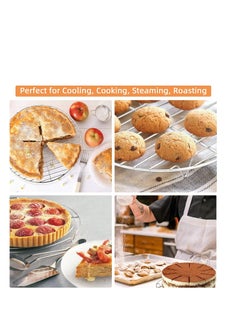 TamBee TamBee 2Pcs 7 Inch Air Fryer Rack Cooking Steaming Cooling Multi-Purpose 304 Stainless Steel Round Rack Cross Wire w Stand Cookware Fit for Air Fryer Pressure Cooker Canning (2,7Inch)  - Image 4