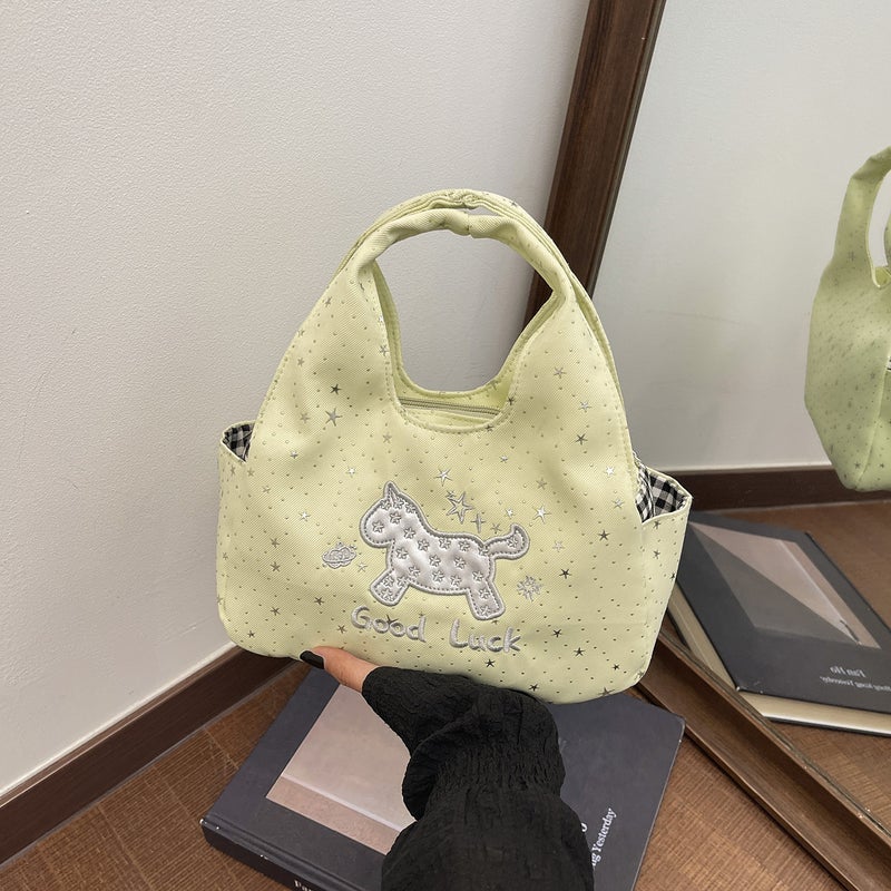 Cute Star Print Canvas Tote Bag - Image 2