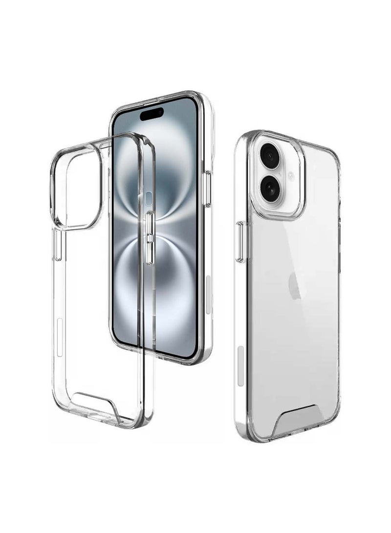 دبليو تيك ابل ايفون 16 2024 تي بي يو زوايا ناعمة مع غطاء غطاء حماية بأزرار كهربائية للكمبيوتر الصلب - شفاف - Image 2