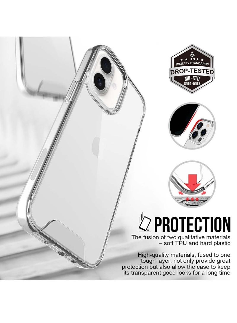 دبليو تيك ابل ايفون 16 2024 تي بي يو زوايا ناعمة مع غطاء غطاء حماية بأزرار كهربائية للكمبيوتر الصلب - شفاف - Image 3