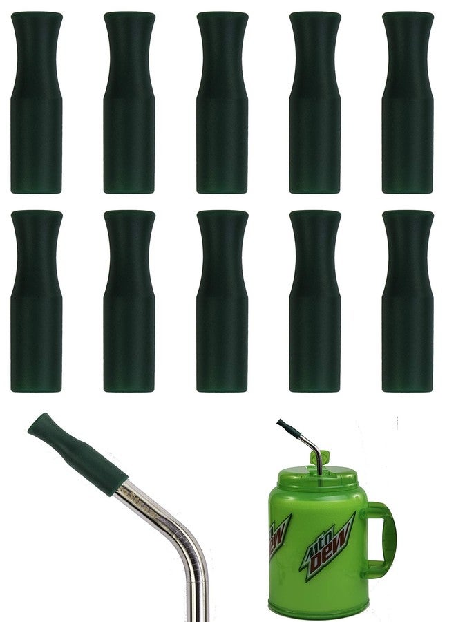 CocoStraw 10 Silicone Tips 9mm for 14" Stainless Steel Straws Jumbo Big Gulp 64 oz 100 oz HUGE SUPER LONG Drinking Wide Insulated Whirley Travel Mug FOAM Truck Stop Cup - Image 1