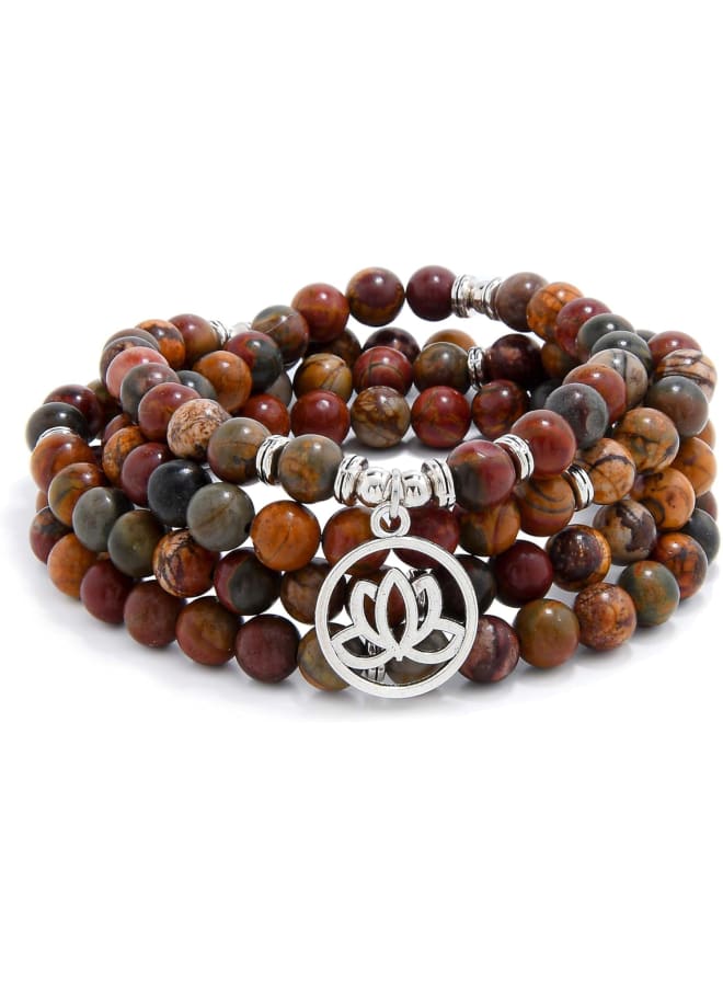 Lotus Flower Gifts Mala Beads 108 Healing Bracelet Necklace Meditation Accessories  - Image 1