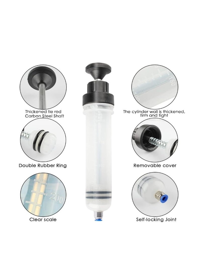 OASIS-TH Oil Fluid Extractor, Oil Suction Syringe, Manual Fluid Extractor Pump, Automobile Fuel Oil Fluid Change Syringe, Manual Automotive Fluid Change Transfer Pump, Brake Fluid Syringe 200CC  - Image 3