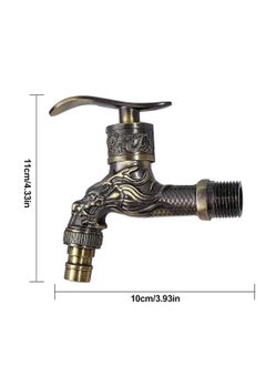 Excefore Wall Mount Faucet, Vintage Brass Outdoor Tap, Antique Garden Tap Kit, Zinc Alloy Basin Tap Faucet for Home, Kitchen, Bathroom, Outdoor, Garden (1/2")  - Image 5