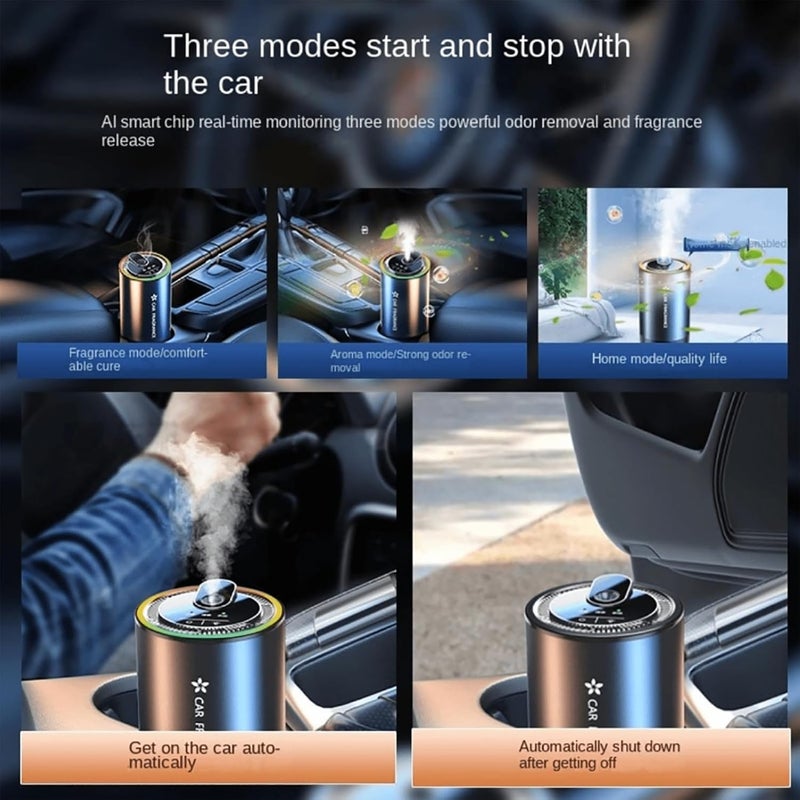 klarako Three-in-one car Aromatherapy Atmosphere Light, Smart Car Air Freshener, Car Diffuser Perfume, Humidifier for Essential Oils Car Aromatherapy Diffuser (A) - Image 5