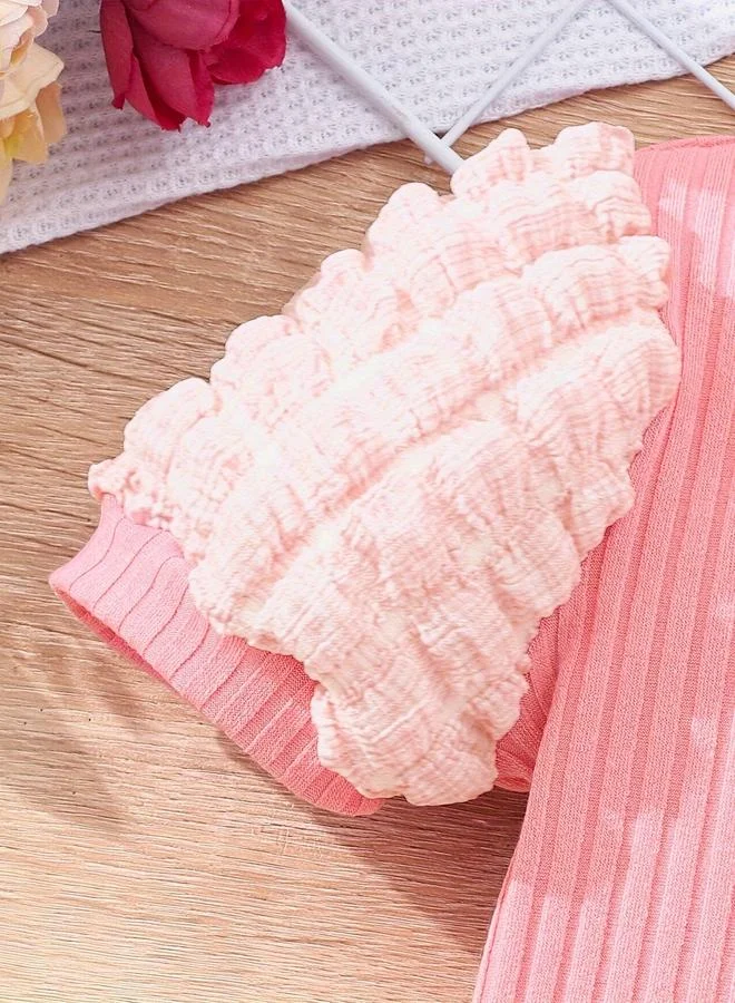 Take Two Take Two Girls Pink Knit Dress with Sling Bag