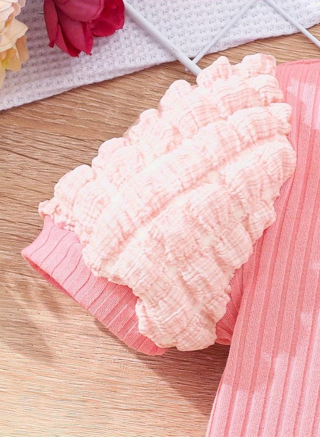 تايك تو فستان محبوك باللون الوردي مع شنطة - Image 2