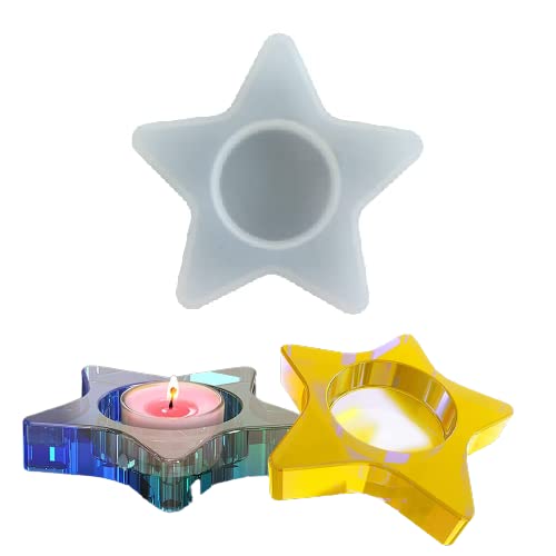 Artool قالب شمع النجمة ARTOOL قالب فني من الراتنج شكل نجمة مجموعة حامل شمعات DIY من 1 - Image 1