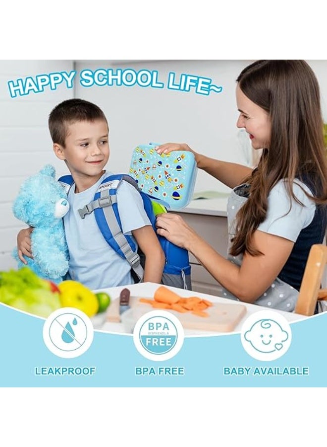 UREVO Kids Bento Lunch Box,5-Compartment Leakproof Container with handle Movable Snack Box BPA-Free, Dishwasher & Microwave Safe Utensils Included for Kids/Adults | School, Office & Travel | Pink - Image 3